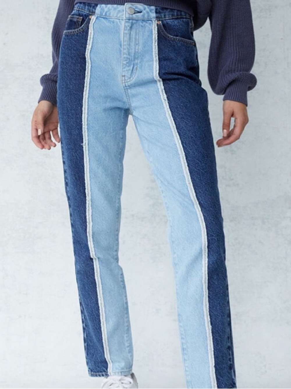 NWT PacSun Colorblock Mom Jeans Split Wash